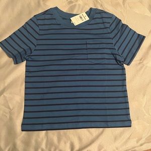 NEW Hanna Andersson blue striped short sleeve sleeve toddler boy 3T size 90 NWT